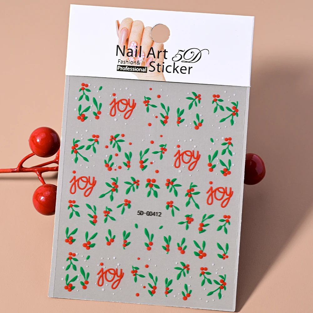 2 uds. De pegatinas navideñas para decoración de uñas, deslizadores de hojas y flores de Navidad, calcomanías adhesivas de copos de nieve para Año Nuevo e Invierno, decoración de manicura