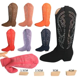 Wedopus Customized Line Cowboy Dancing Boots Dance Shoes Women Long Line Dance Boots Black Color Soft Suede Sole