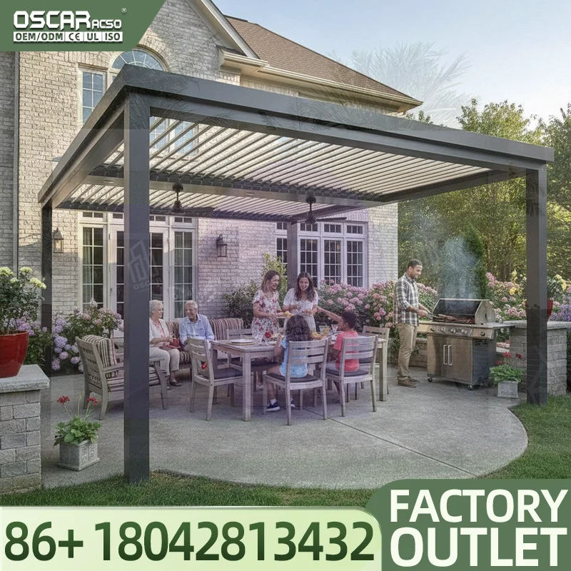 Customizable  Sizes 3x45m 5x10 10x8 12x14 14x16 13x26 Powder Coated Frame Pressure Treated Wood Outdoor Garden Backyard Pavilion