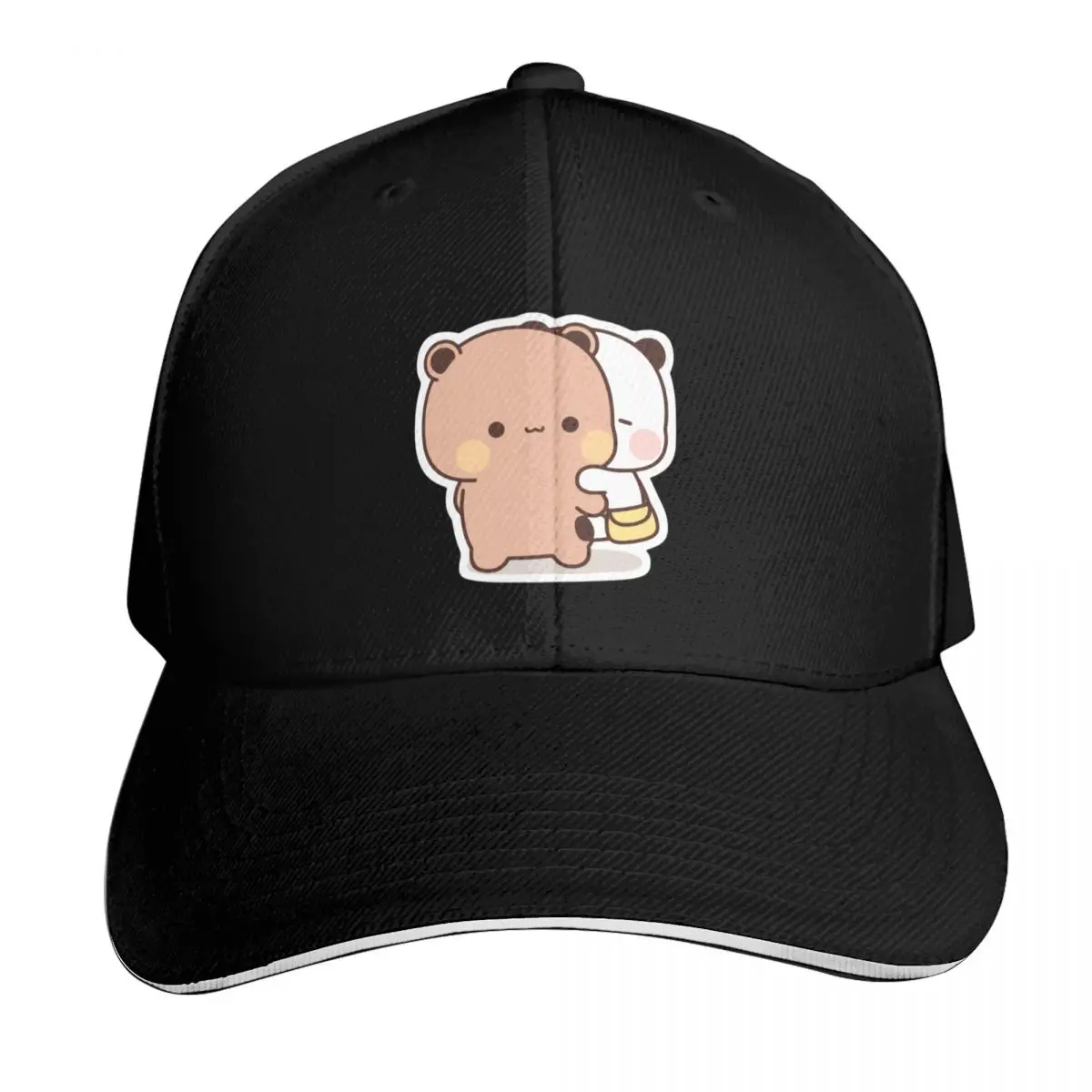 DuDu Bear carrying his love BuBu Panda Baseball Cap Quick Dry Performance Cotton Twill Breathable Contrast Two Tone Brim