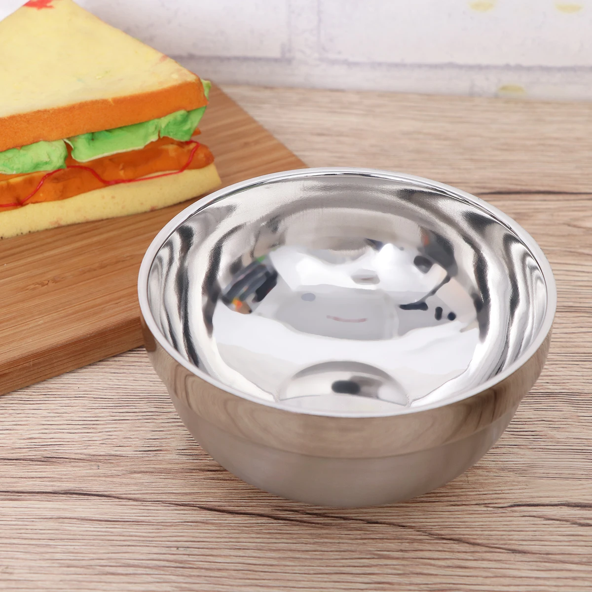 

2Pcs 13cm Stainless Steel Insulated Bowls Anti-Scald for Hot Soup Ice Cream Camping Home Use Child Safe