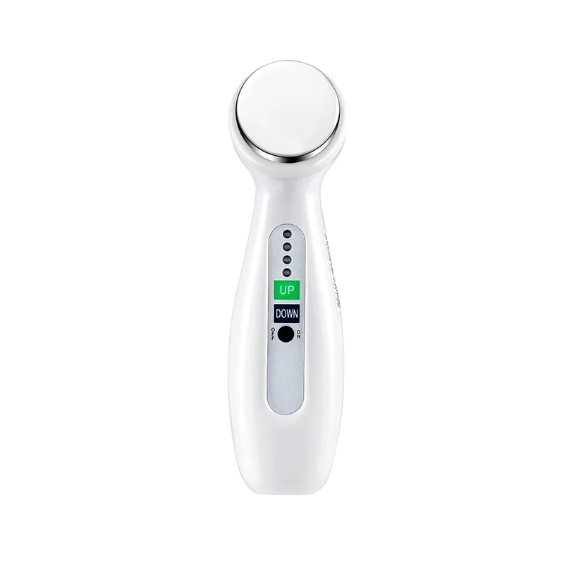

Factory Wholesale Chrome Alloy Ultrasonic Handheld Home Facial Beauty Instrument with Electronic Massage Guide