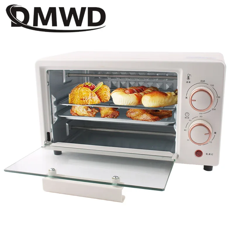 DMWD Mini Electric Oven Household Multifunctional Baking Roaster Timing Baking Grill Cake Pizza Breakfast Baking Machine 12L