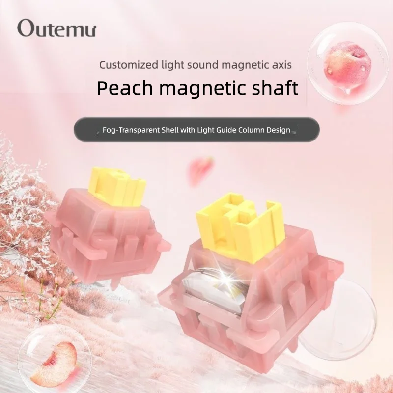 Outemu Peach 40g Silent Linear Magnetic Switch 2Pin With Light Guide Column Hot‑swap Custom Replacement Magnetic Axis For FPS Ke
