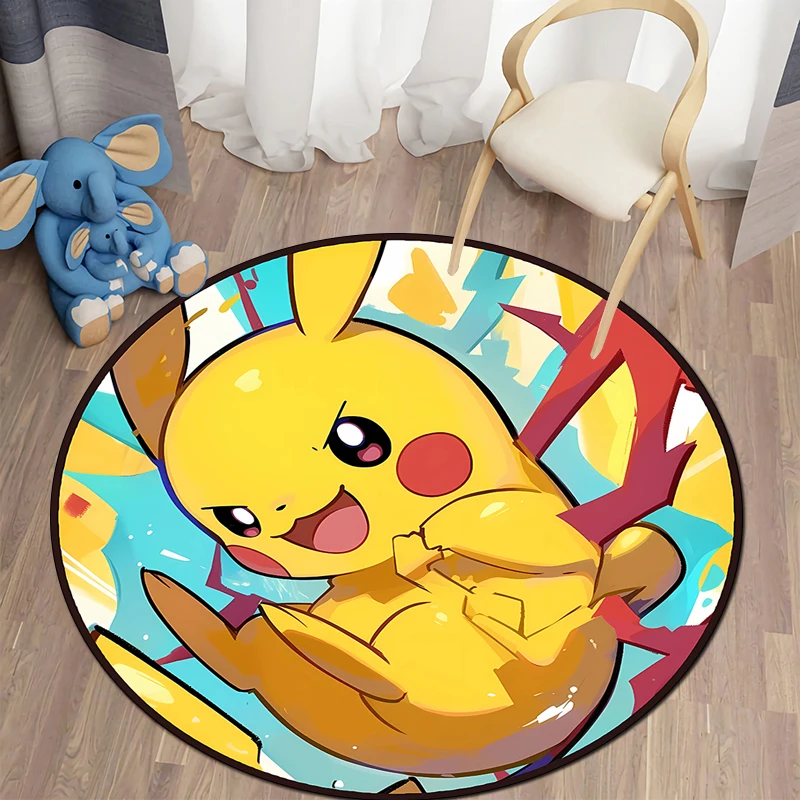 Pokemon round carpet cute Pikachu cute decoration anime rug area rug decoracion rugs for bedroom door mat room decor kawaii rug