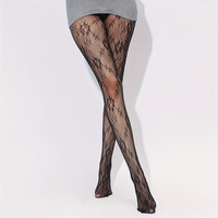 1 Pair Women Sexy Tights Fishnet Body Stockings Black Stars Moon Stripe Floral Pattern High Elastic Pantyhose
