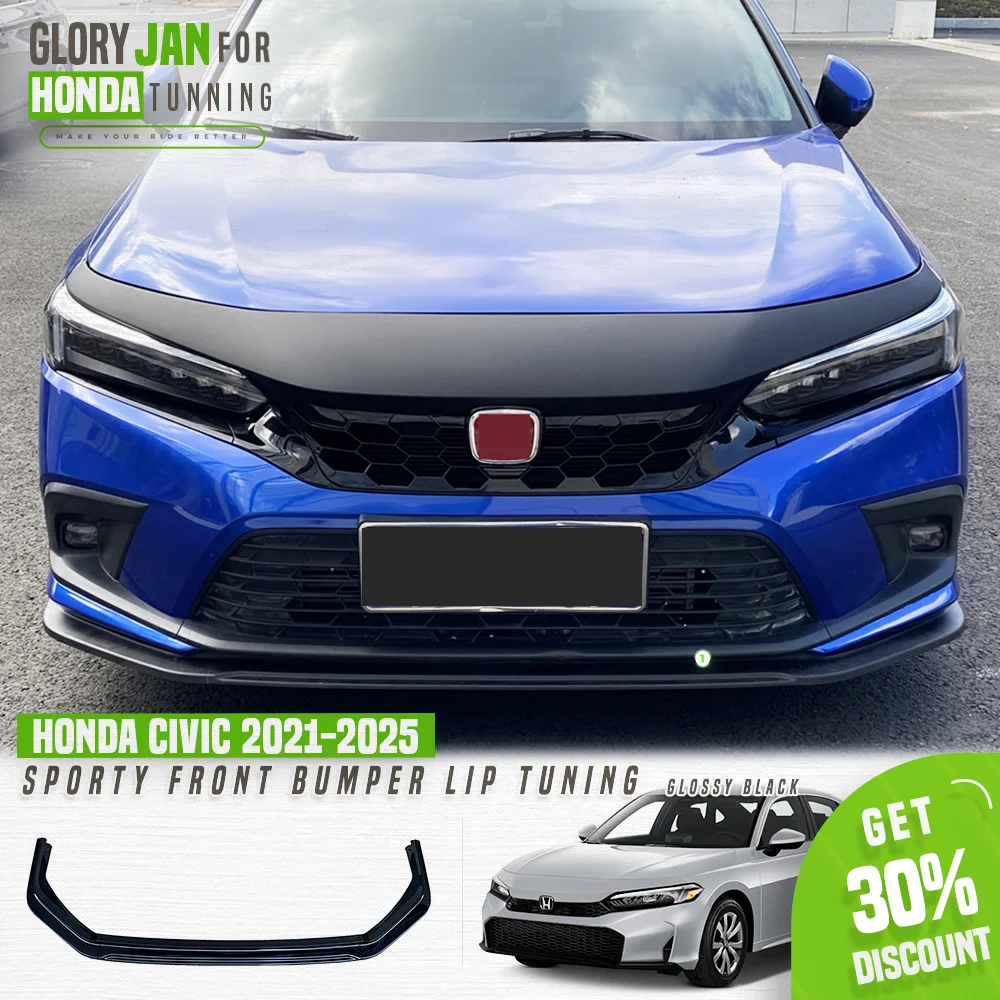 

Front Bumper Lip for Honda Civic 11th 2021-2025 light Tint Body Kit Bumper Lower Lip Car Spoiler Exterior Upgrade Accessory