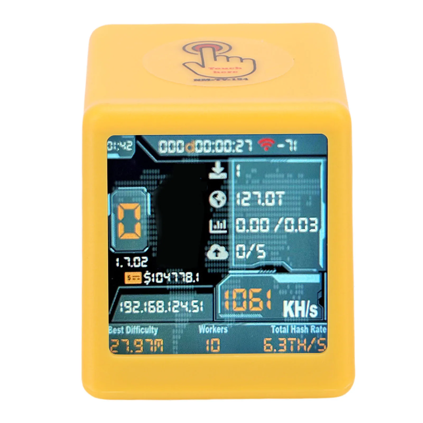 جهاز تعدين اليانصيب المنفرد WiFi BT 1060KH/s Hashrate 1.54 بوصة شاشة ذكية لسطح المكتب آلة تعدين العملات المشفرة لـ Bitcoin Dogecoin