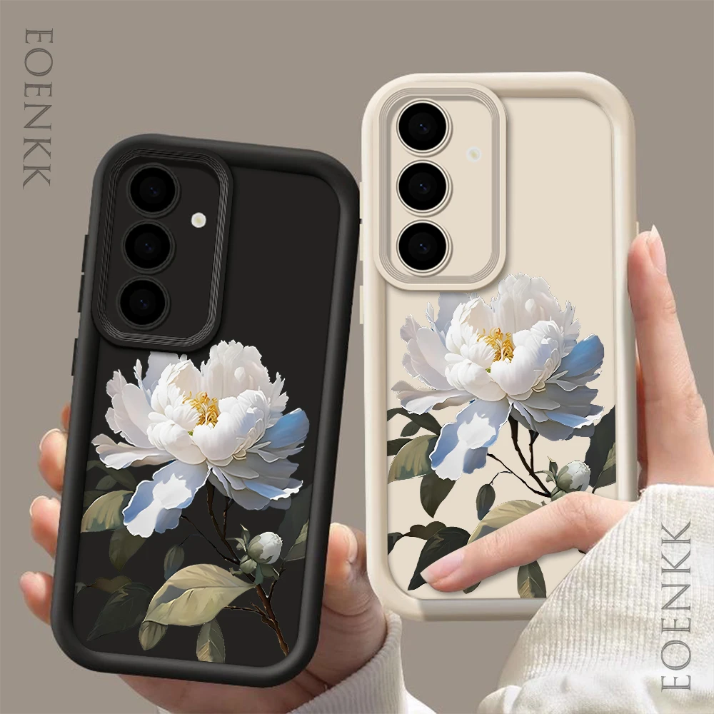 Clean Lotus Phone Case For Samsung Galaxy S25 S22 S21 S24 S20 S23 FE Note 20 Plus Ultra A35 A15 A25 A55 Silica gel Soft Cover