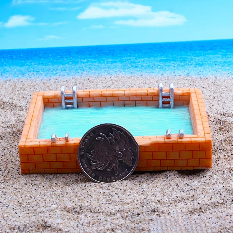 1 pz Mini casa delle bambole piscina statua in resina acquario paesaggio piastra di sabbia scena giocattolo in miniatura accessori per la decorazione della casa delle bambole