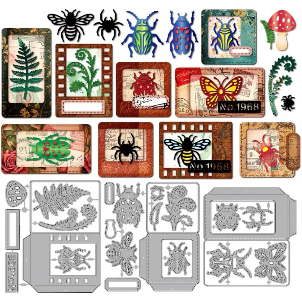 Insektenprobenhalter, Metall-Stanzformen, Biene, Spinne, Käfer, Stanzungen, Schmetterlingsrutsche, Prägevorlage, Schablonen aus Kohlenstoffstahl
