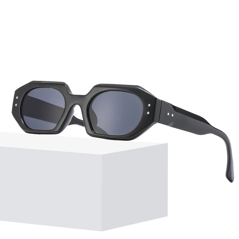 Retro unregelmäßige polygonale Sonnenbrille Kontrastfarben vielseitige Outdoor-UV400-Sonnenbrille breite Beine Anti-Blaulicht-Brille