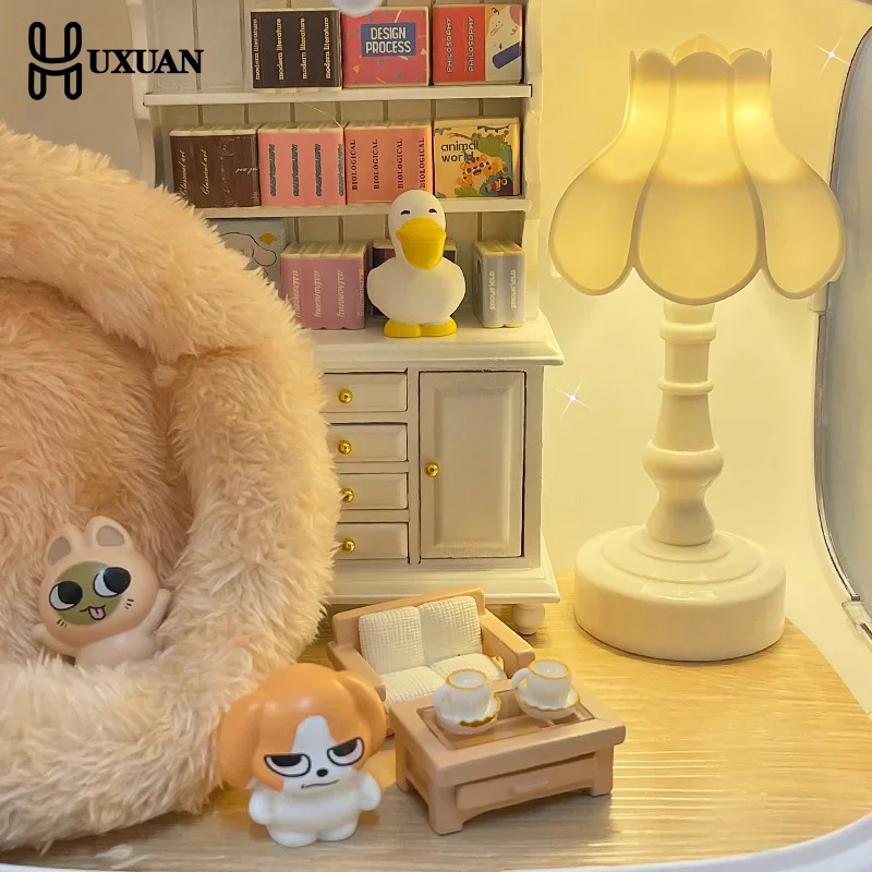 1pc Mini Lighting Table Lamp Floor Lamp For Dollhouse Bedroom Dollhouse Miniatures Accessories Toy For Children