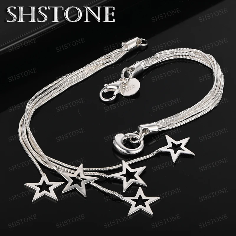 

Fine 925 Sterling Silver Bracelet Star Shape Bracelet For Women Fashion Charm Wedding Party Jewelry Gift Accessories Wholesale
