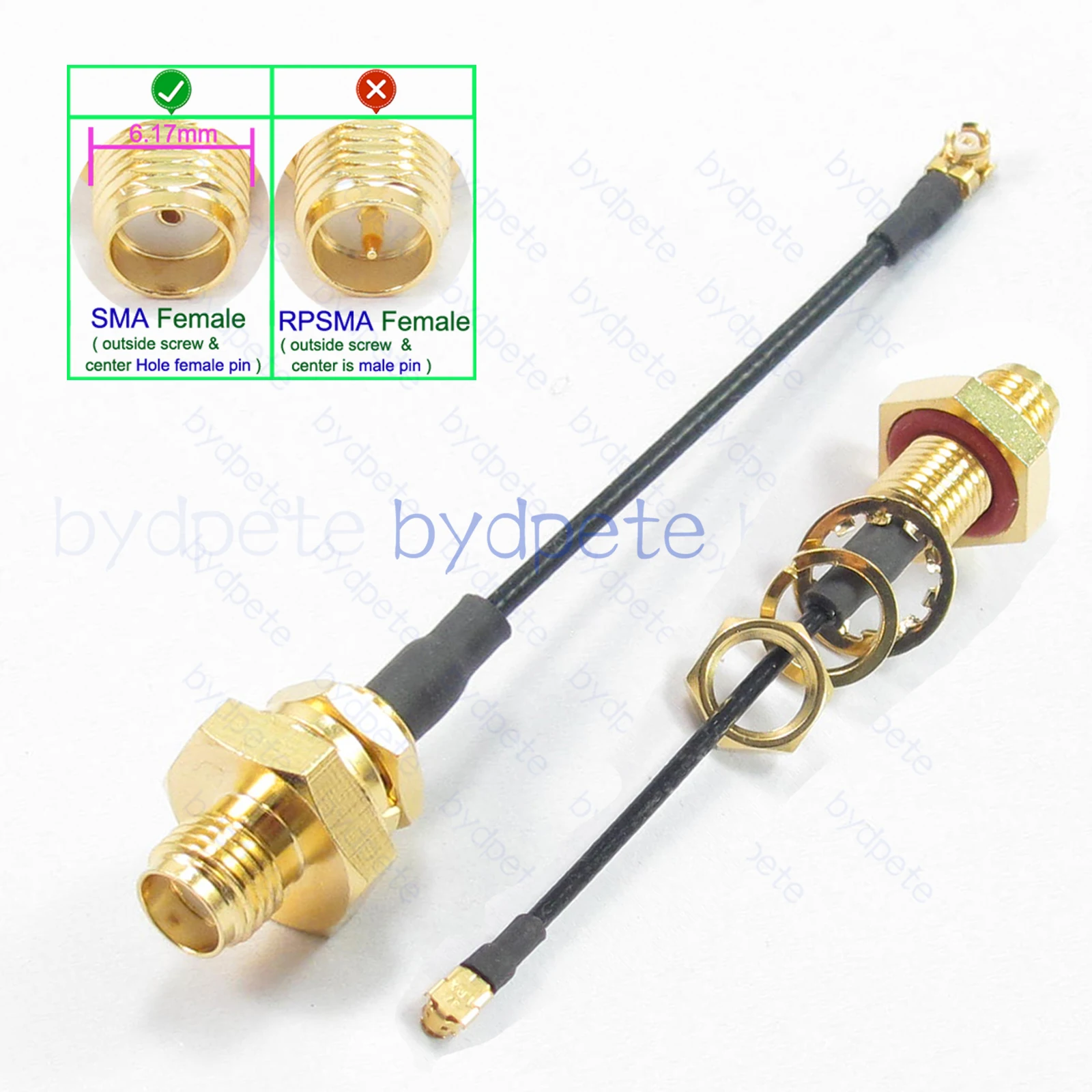 

UFL U.FL IPX IPX1 to SMA Женская переборка Водонепроницаемая фиксированная гайка с резьбовой частью внизу Коаксиальный кабель RF137 Косичка Kable