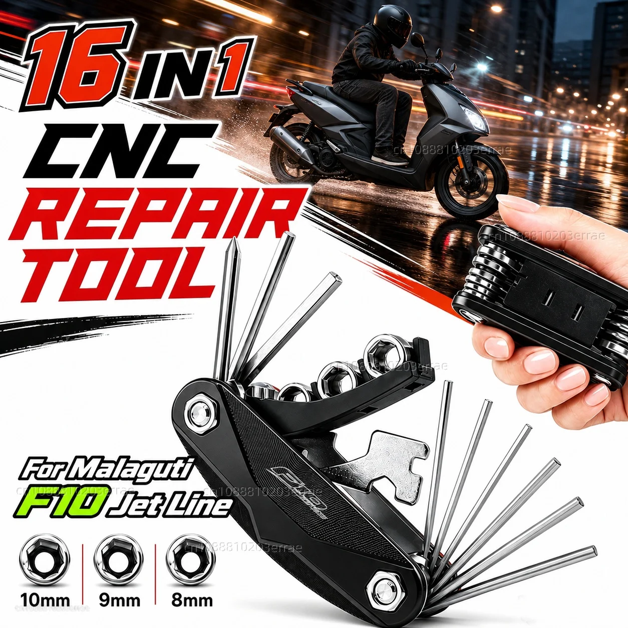

For Malaguti F10 Jet Line 1995-2003 Motorcycle Tool Repair Kit Multifunctional Screwdriver Wrench Hex Key Set Portable Bike