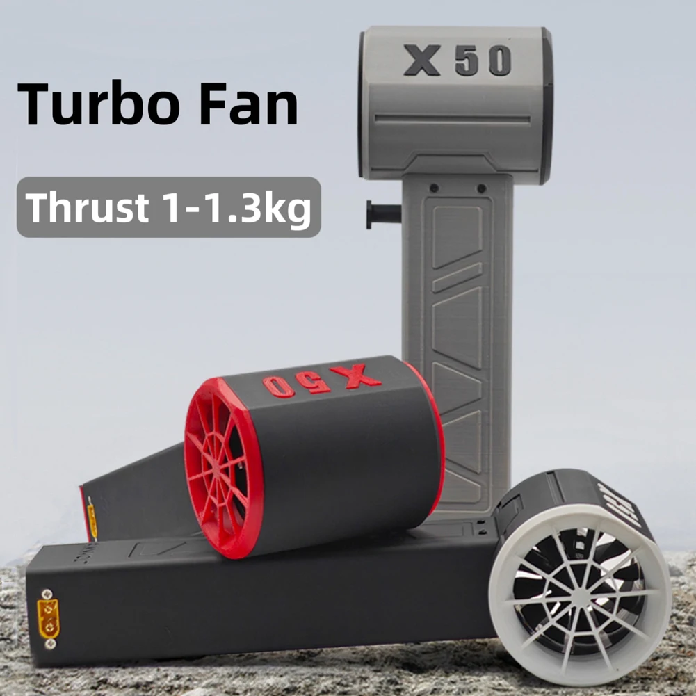 1300g High Thrust Violent Fan X50 Handheld Jet Fan 50mm Brushless Motor Ducted Turbofan for Industrial Dust Blowing