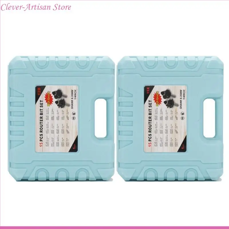 

E06B 12Pcs/15Pcs Router Bit Set Woodworking Tools and Accessories