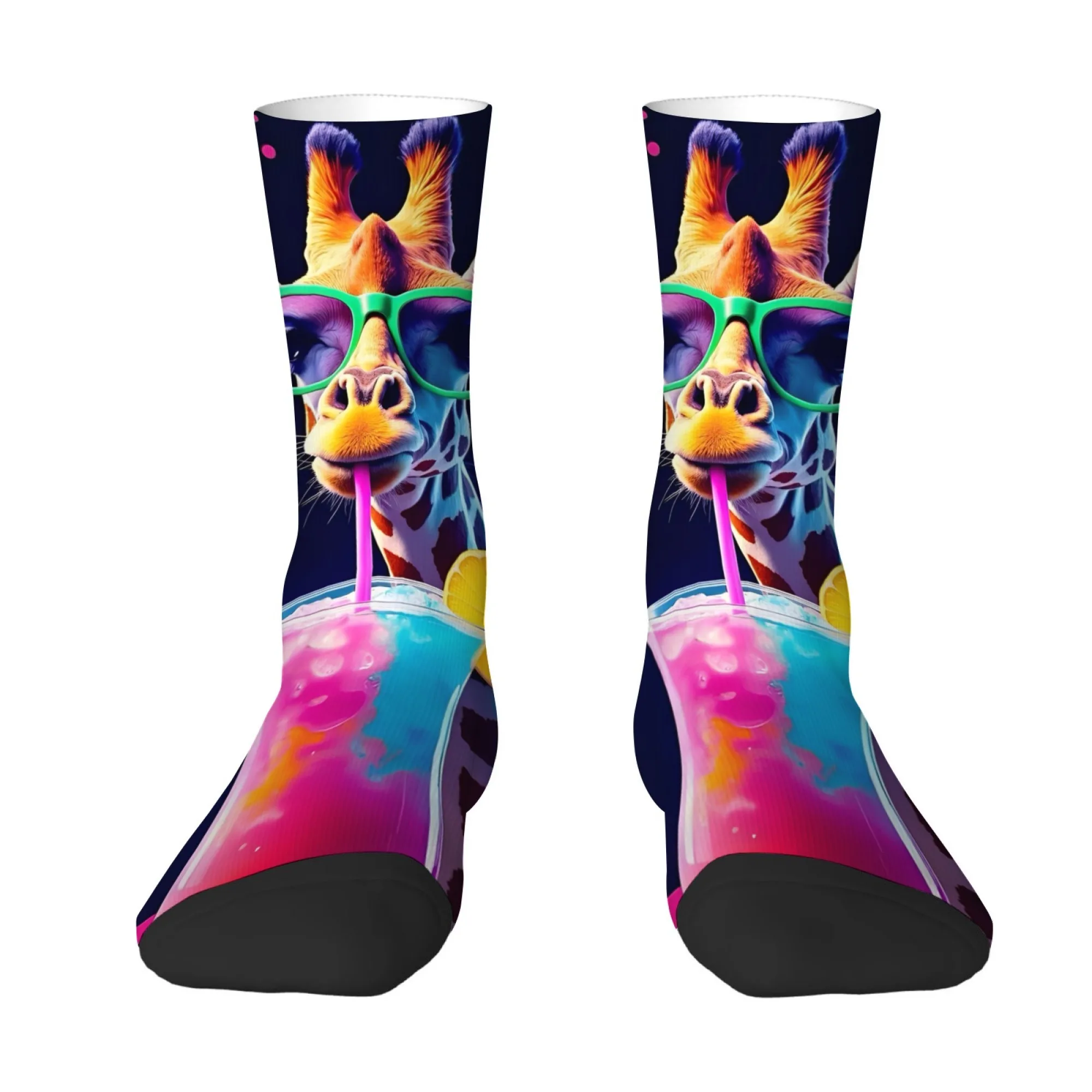 

Mid-Calf Socks with Giraffe Drinking Drink Casual Print Suitable for Daily Wear All Seasons Best Choice for Festival Gifts