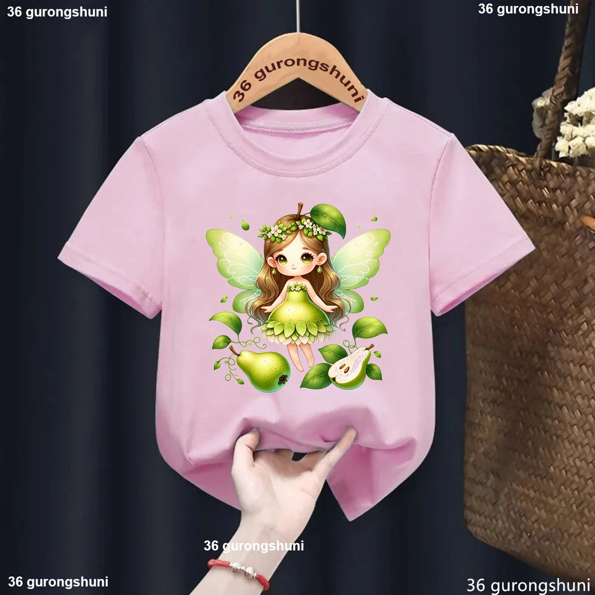 

Kawaii Girls T-Shirt Funny Pineapple Apple Pear Tropical Fruit Fairy Cartoon Print T Shirt Kids Summer Fashion Toddler Tshirt