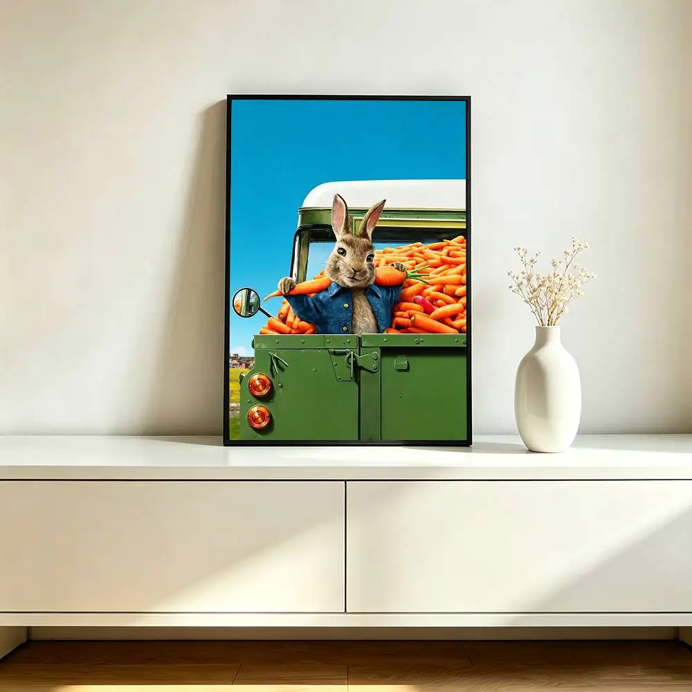 Cartoon Rabbit Peter Poster Waterproof Wall Art Sticker For Bar Living Room Vintage Decor High Quality Print Gift