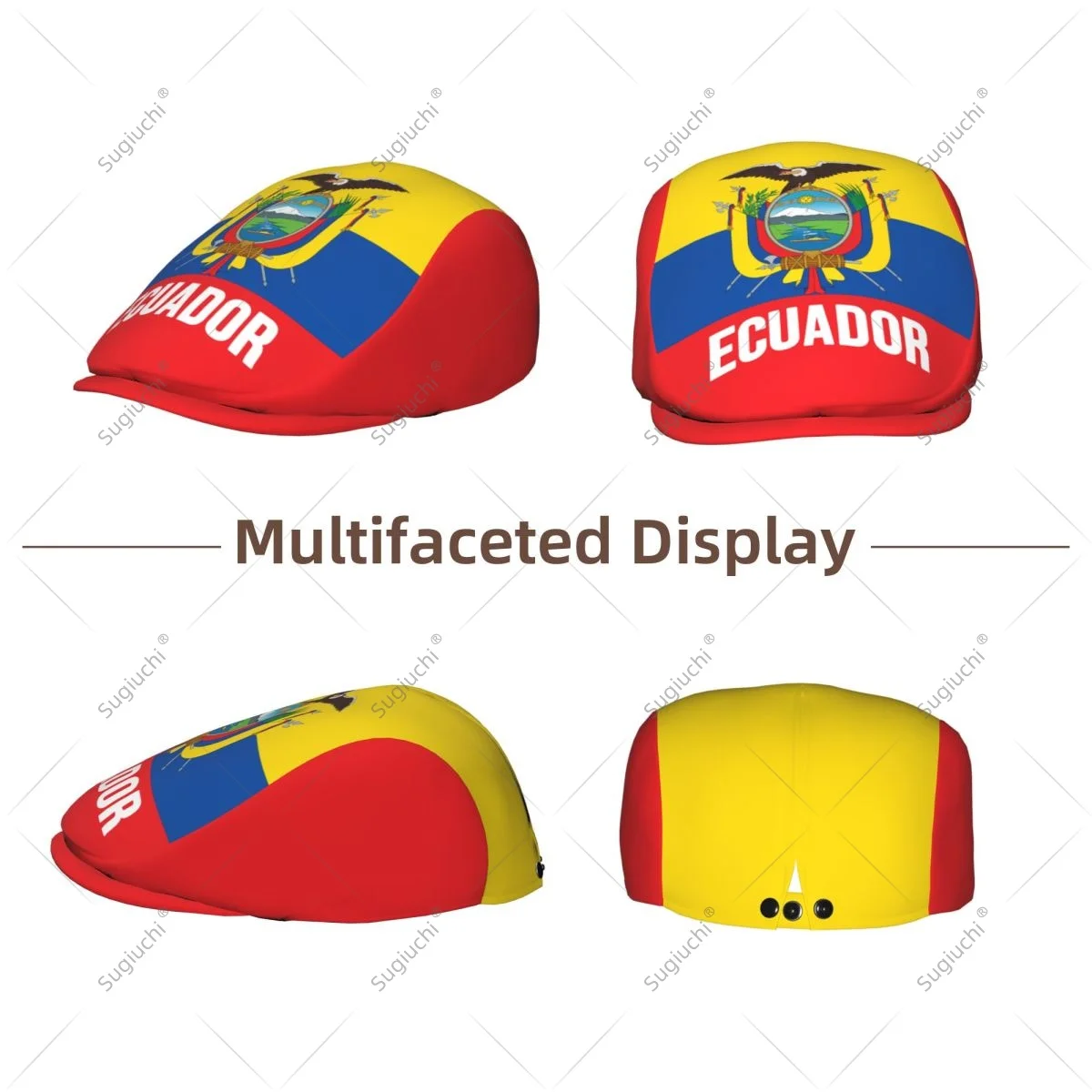 Forward cap Ecuador Flag Men Women Flat Newsboy Driving Hat Cap Short Brim for Driving Daily visors hat
