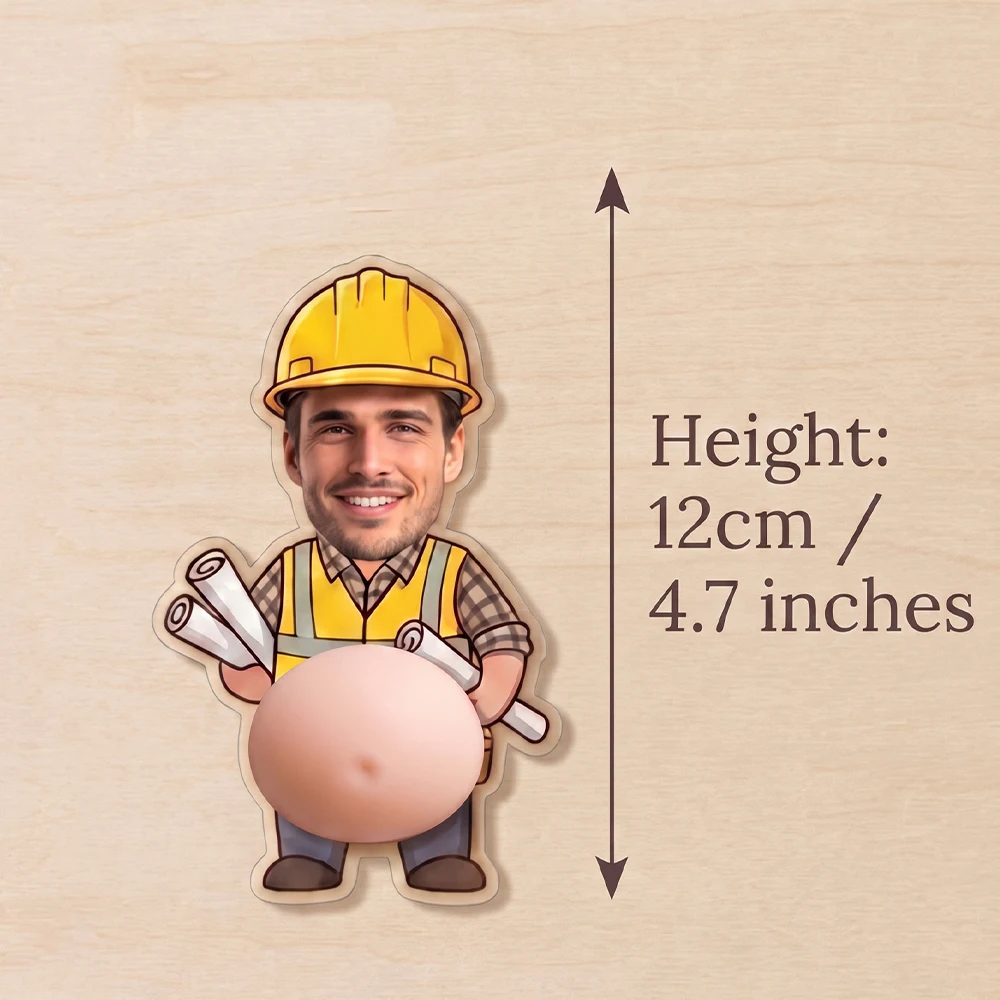 Personalized Occupation Photo Fridge Magnet, Doctor Engineer Present, Workplace Kitchen Decoration