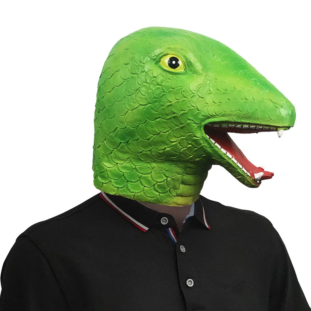 Lustige Maskerade-Maske Schlangenkopfbedeckung für Tierpartys, Cosplay, Karneval und Festivals – Detail 1