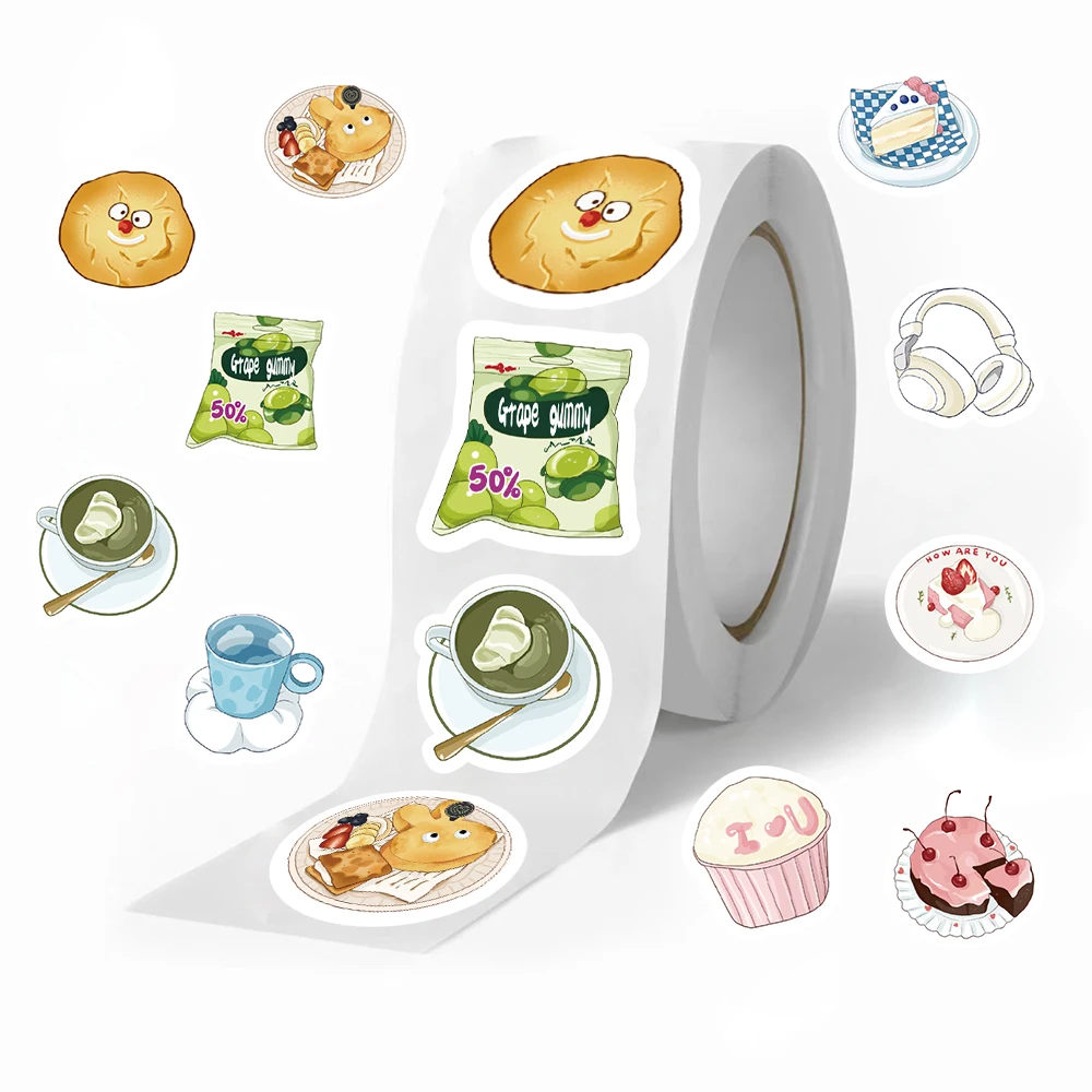 500pcs Cartoon Reward Sticker Roll Salting Out Sticker for Encourage Students Gift Decor For Envelope Sealing Scrapbooking