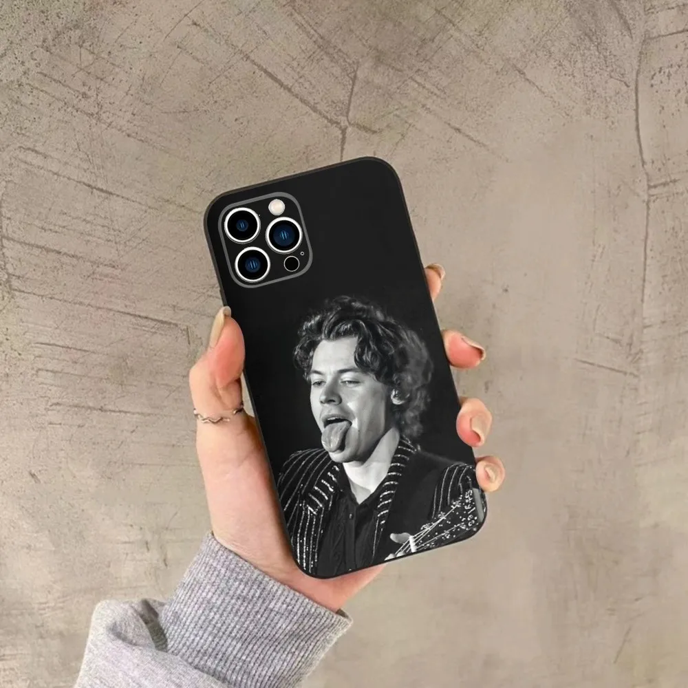 H-harry s-styles telefon esetben számára IPhone 15, 14, 13, 12, 11, Plus, -ért Maximilián, XS, X, XR, Az, Mali, 8, 7 Árverseny szilikon Ágcsernyő fedezze