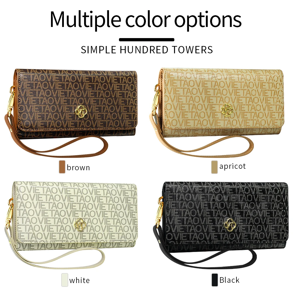 Women'S Wallet Women Long New Large Capacity Card Holder And Coin Purse 2 in 1 Zip Clutch with Phone Slot