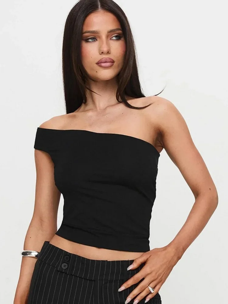 Soutien-gorge à col incliné pour femmes, sans bretelles, amissié, sexy