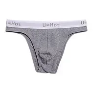 

Men's Cotton Bulge Thong Anti-friction Sweat-absorbing Sports Underwear Gays Sexy Contoured Pouch Briefs High Fork Daily Knicker