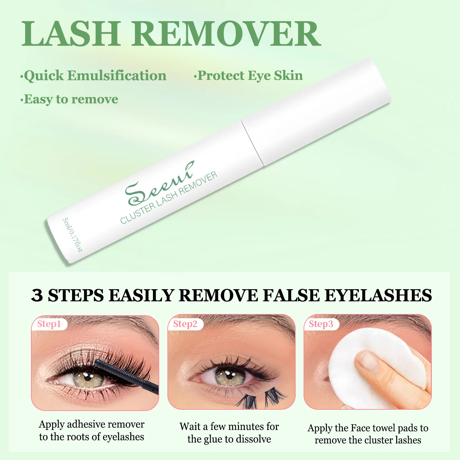 Wimpernkleber 2 in 1: Wimpernkleber und Versiegelung, Schwarzer Wimpernkleber, Wasserfest, Langanhaltend, Schnelltrocknend für den Heimgebrauch – Detail 5