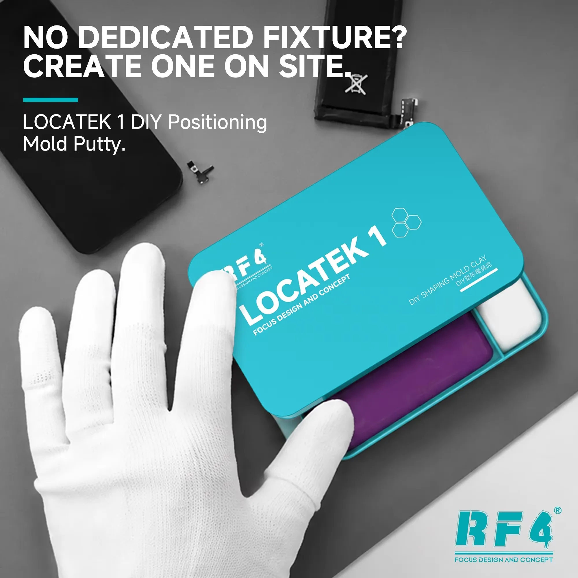 RF4 LOCATEK 1 DIY Positioning Mold Putty Heat Resistant Silicone Clay for Phone Motherboard Repair Custom Fixture Making Tool