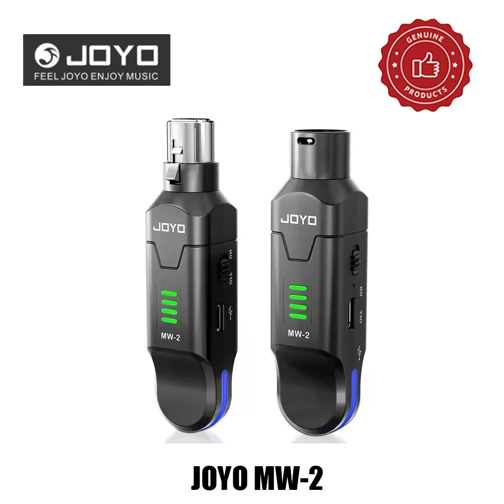 JOYO MW-2 Wireless Microphone System 2.4GHz Auto Frequency Hopping Wireless Transmitter Receiver for Moving-coil & Condenser Mic