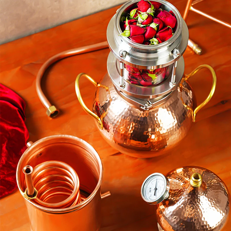 Household Small Pure Dew Ancient Distillation Machine Gin Berry Gin Distillation Equipment Pure Copper Gin Purifier