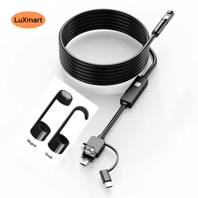 2MP HD 8mm 8LED Single Lens 1m 5m Hard Cable Camera IP67 Endoscope Wire Camera for Android Smartphone Borescope