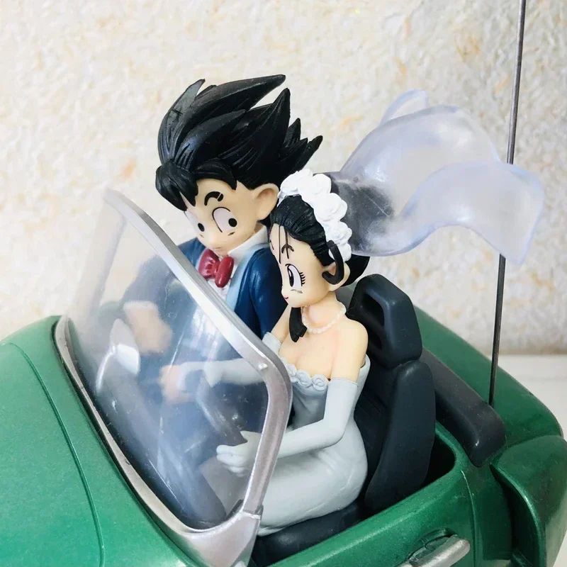 21cm Dragon Ball Gk Sun Wukong Qiqi Wedding Car Model Toy Red And Green Motorcycle Gd Illuminatable Model Decoration Statue Toys