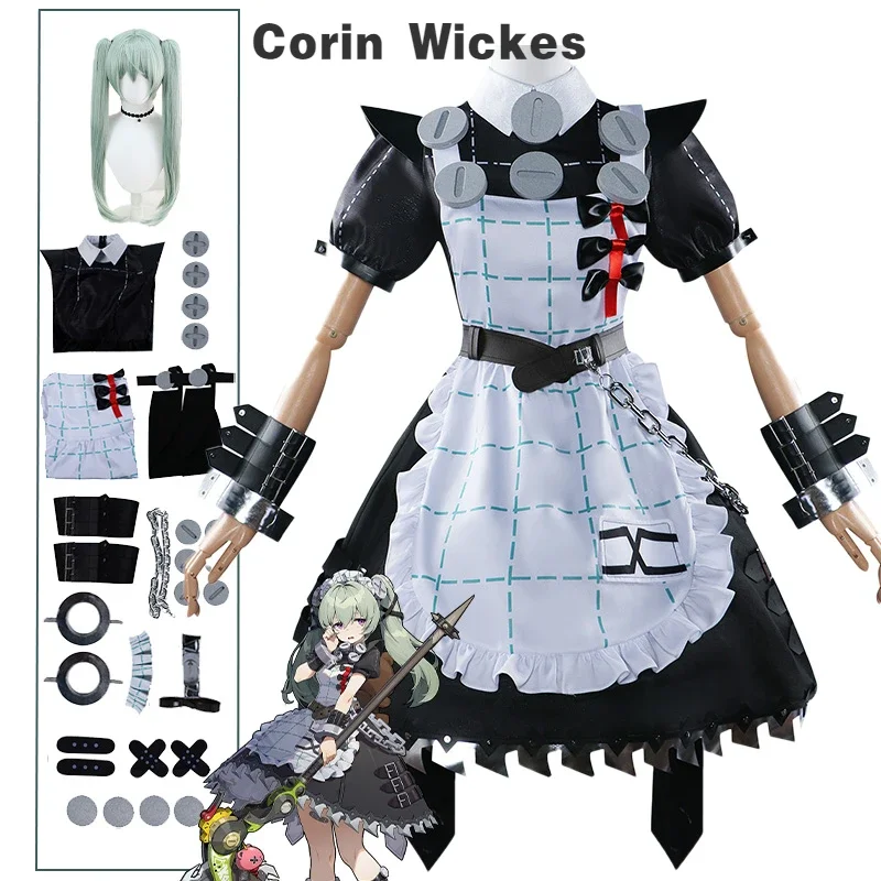 

Corin Wickes Cosplay Zenless Zone Zero Costume Maid Dress Uniform Wig Halloween Party Dress for Women Comic Con Anime Game