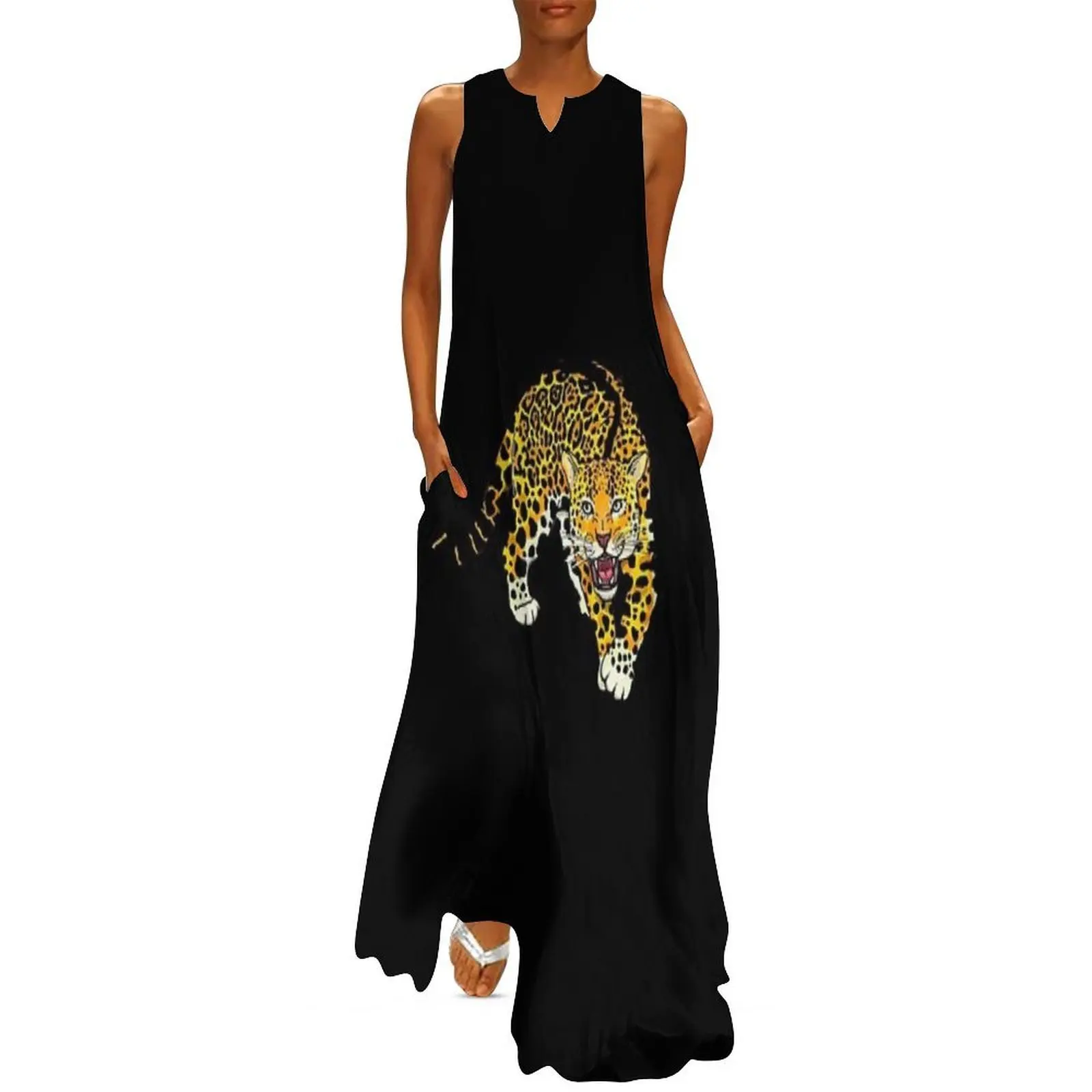 

sleek jaguar Long Dress summer women's suit summer dress korean women party dresses woman cute dress