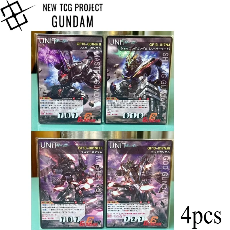 

Лидер продаж, 4 шт./компл., карта Gundam TCG Shining Master Gundam Destiny Duel, сделай сам, коллекционные карты для аниме, коллекционные карты для детей, подарок