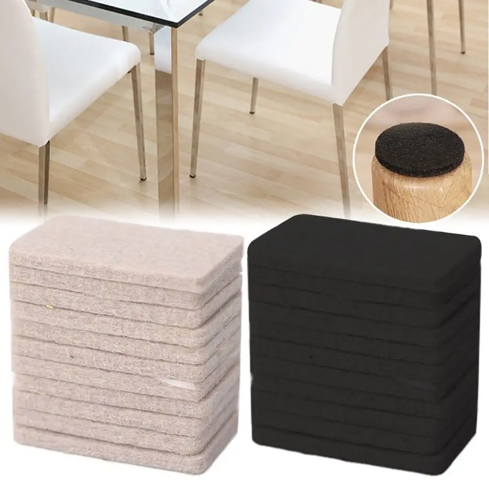 

12Pcs/Sheet Table Leg Cover Felt Chair Leg Pads Home Furniture Accessory Self Adhesive Bumper Pads Mute Rectangle