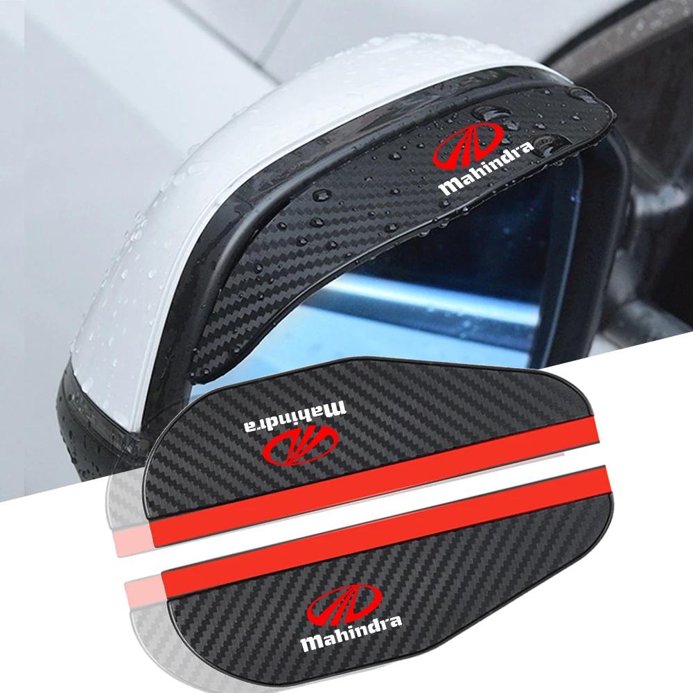 for Mahindra kuv100 xuv300 tuv300 mahindra pik up 4x4 2pcs car Rearview mirror Carbon fiber Rain car accessories