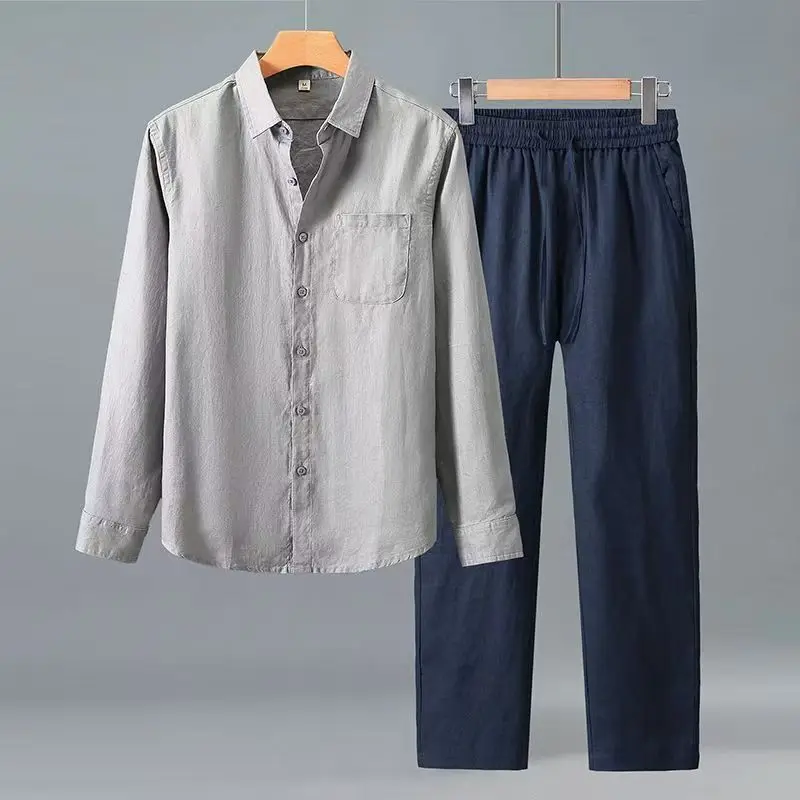 (Shirt + trousers) 2026 summer men fashion classic shirt men's business casual fashion shirts men A set of clothes size M-4XL view 6