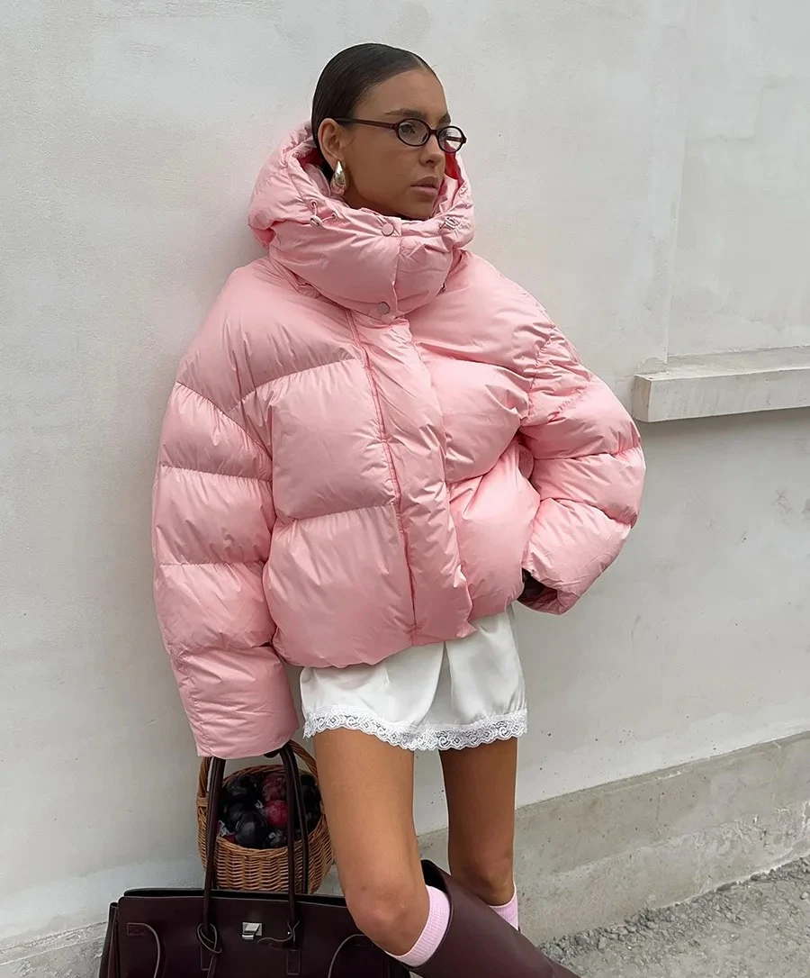 

Новая женская хлопковая стеганая куртка с капюшоном, утепленное пальто для хлеба, теплая верхняя одежда