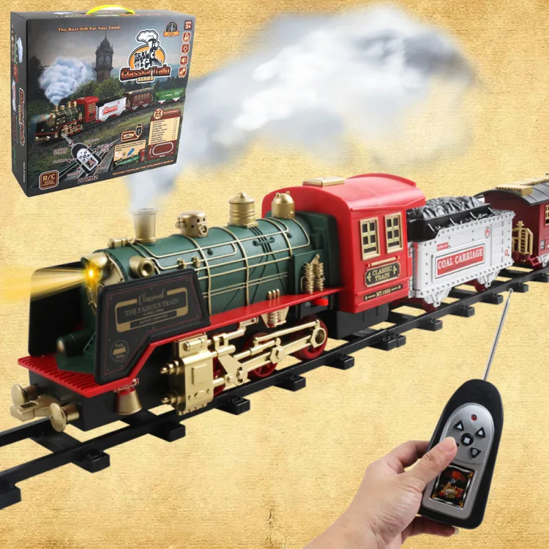 Suoni luci treno di natale Set decorazione albero di natale binari ferroviari giocattoli treno di natale regali giocattoli per bambini regalo di capodanno