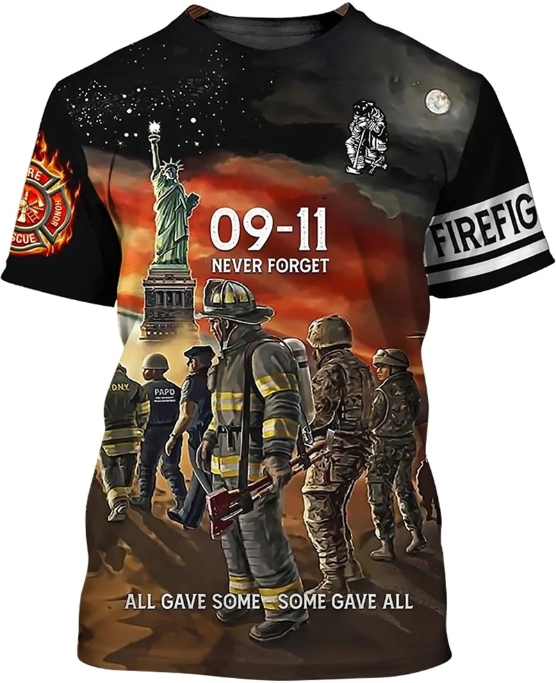 New 3D Printed Firefighting T Shirt Men/Women Casual Streetwear Summer Fashion O-neck Tee Shirt Boys Clothes Oversized Tops Tees