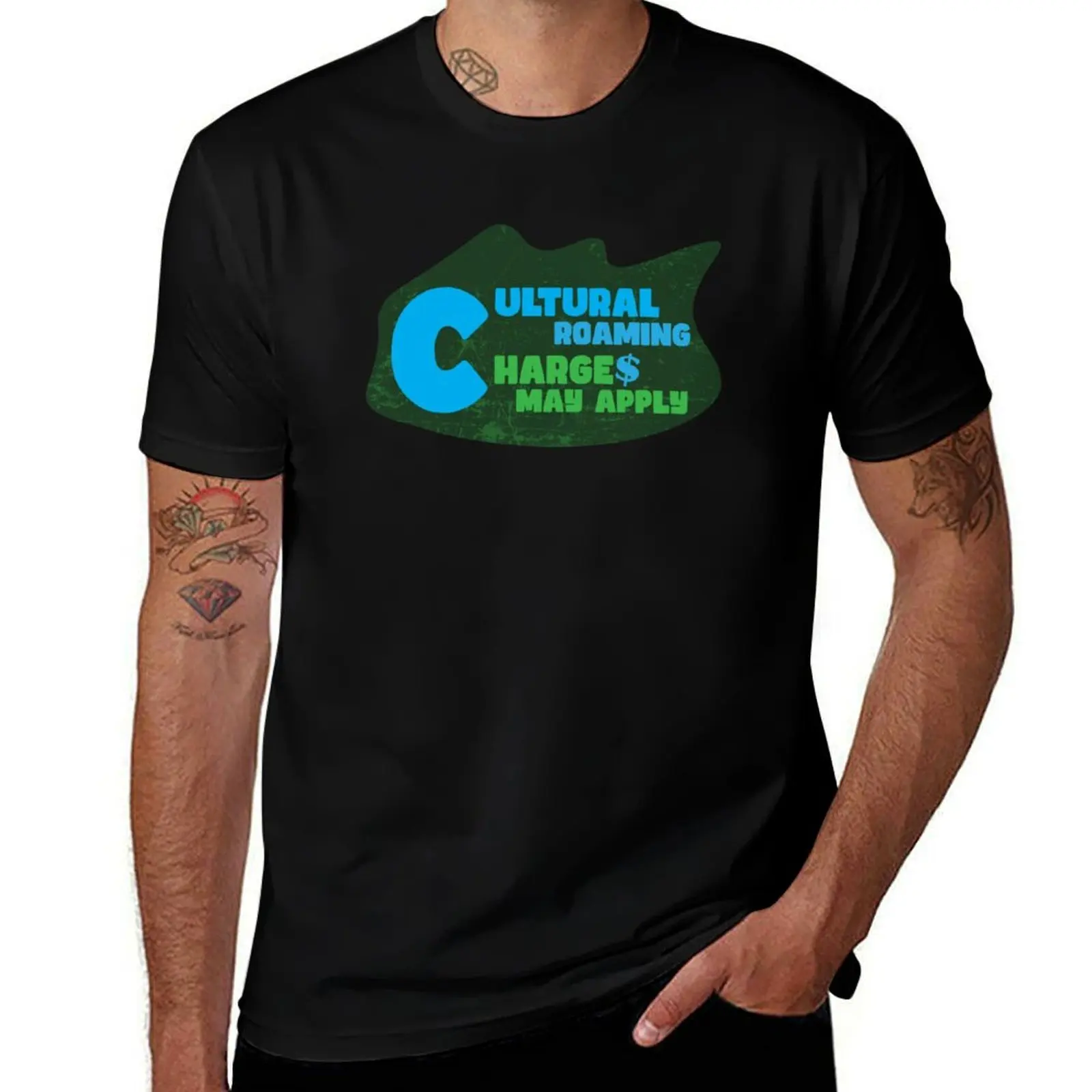 

Cultural roaming: charges may apply - travel soul, nomad quote T-Shirt clothes blue archive luxury clothes men