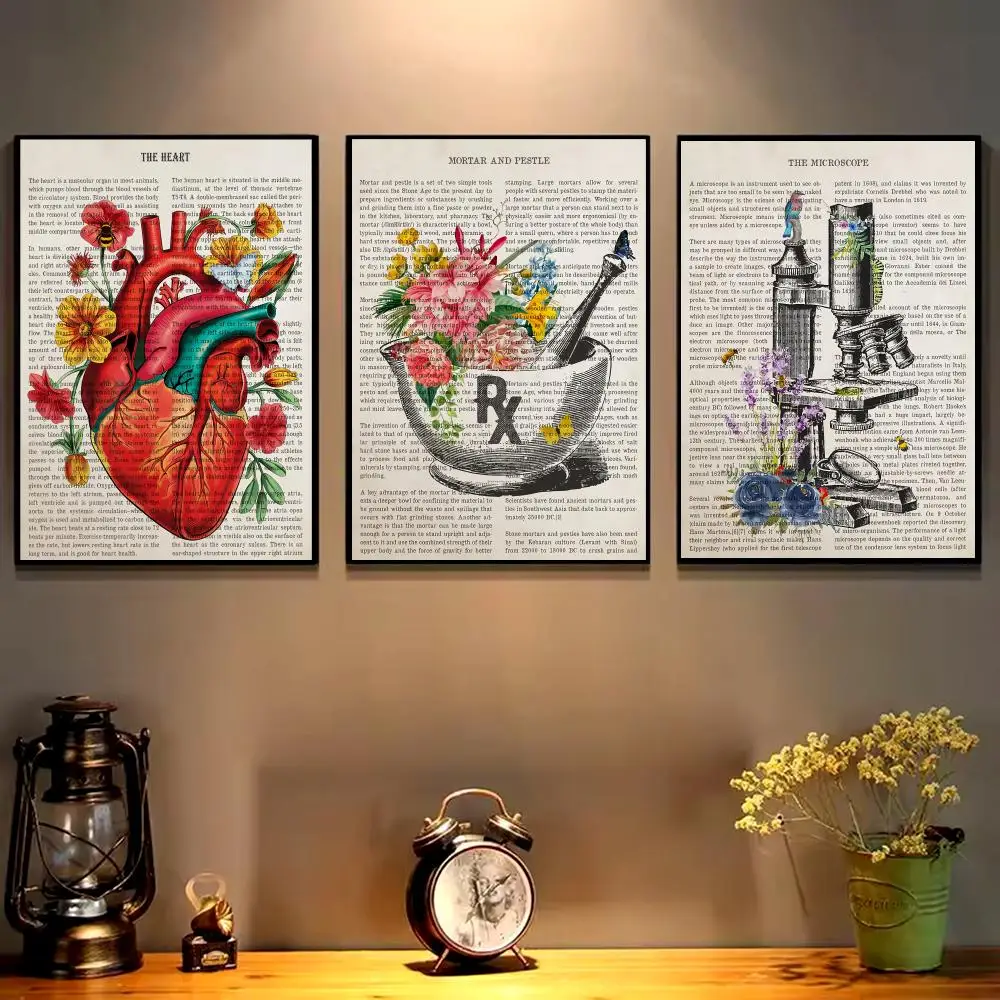 Artistic Flower Organ Anatomy Art Poster HD art sticky wall waterproof home living room bedroom bar aesthetic decoration